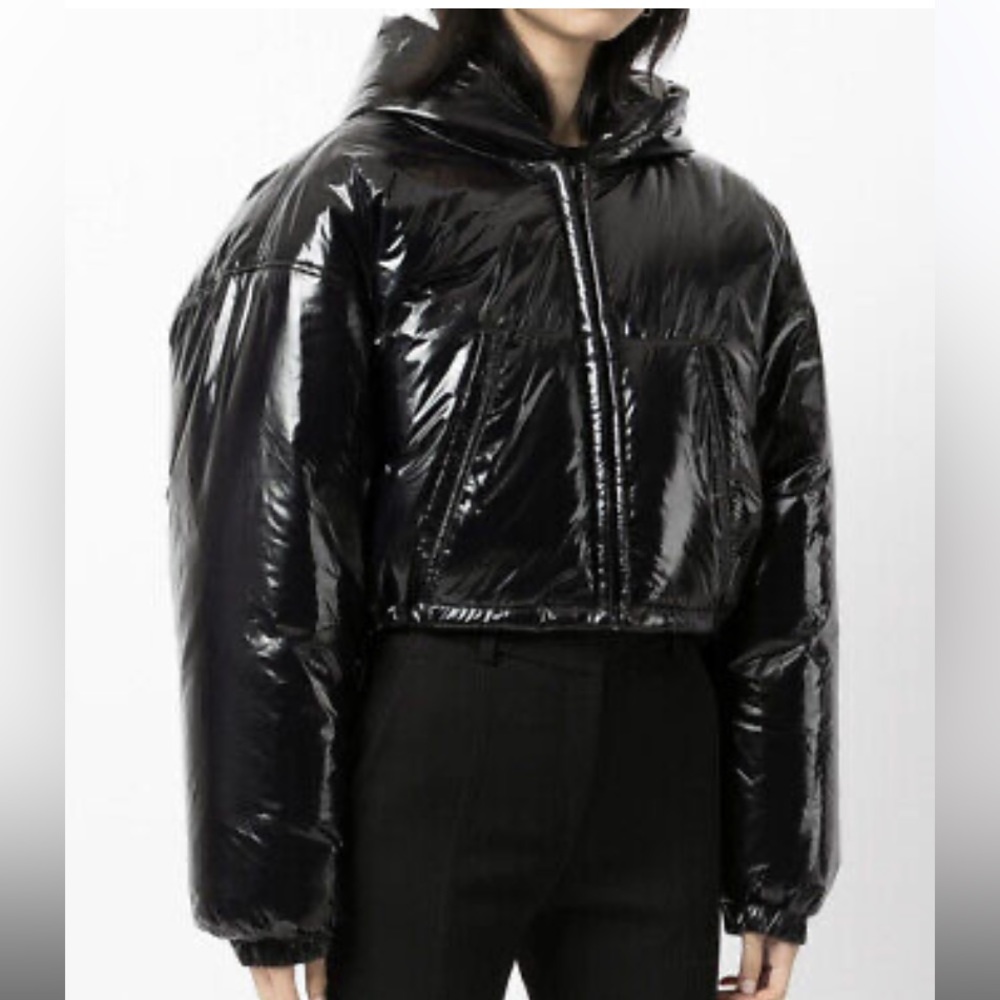 Alexander Wang CROPPED ZIP UP DOWN FILLED HOODIE SMALL $650
